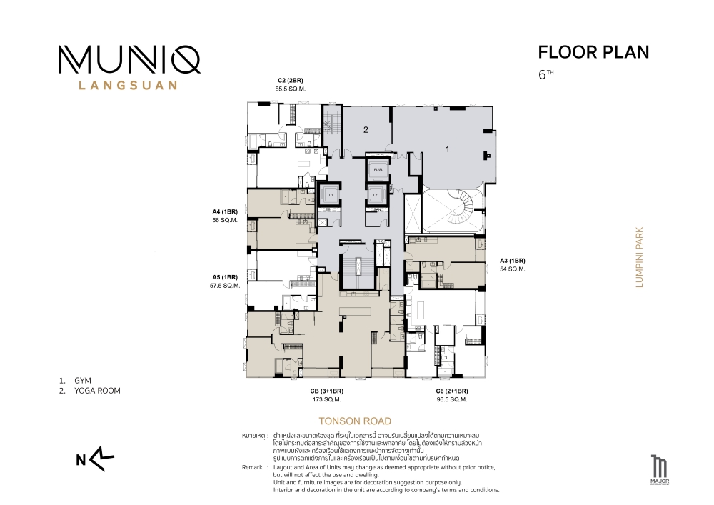 Muniq Langsuan Floor Plan, Floor 6
