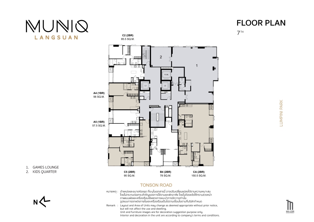 Muniq Langsuan Floor Plan, Floor 7