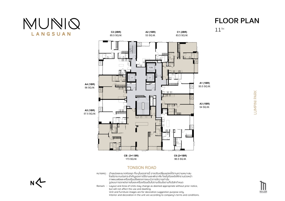 Muniq Langsuan Floor Plan, Floor 11