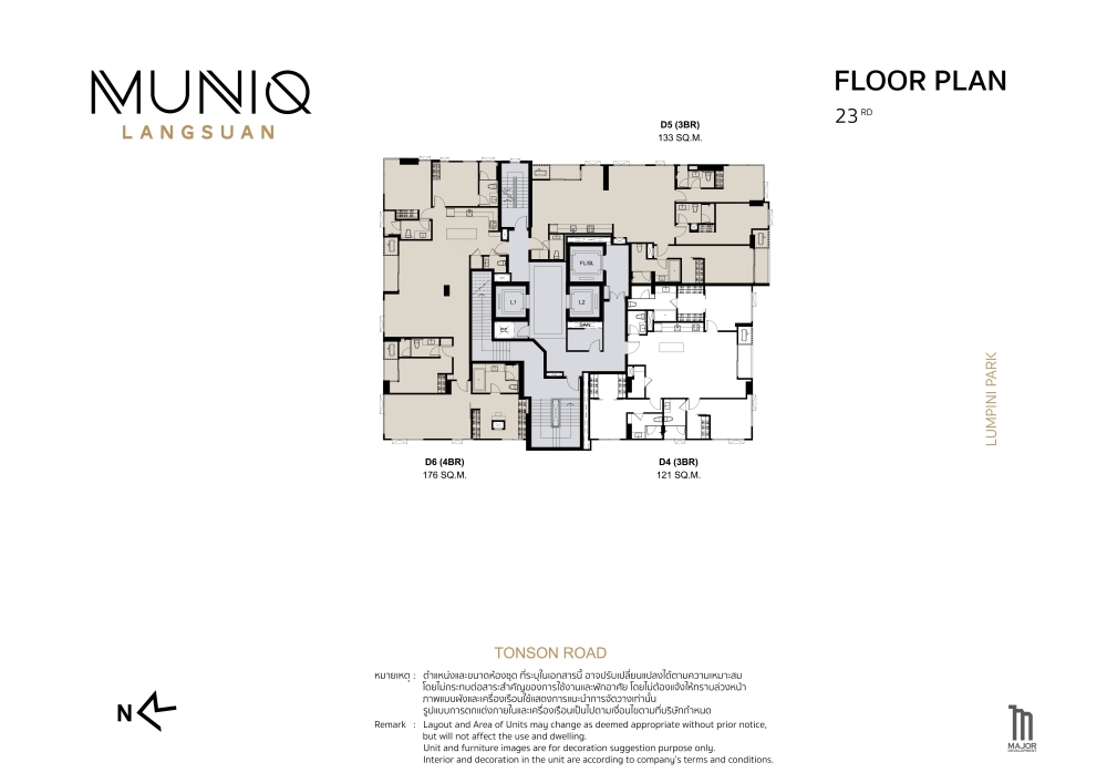 Muniq Langsuan Floor Plan, Floor 23