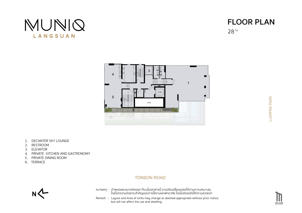 Muniq Langsuan Floor Plan, Floor 28